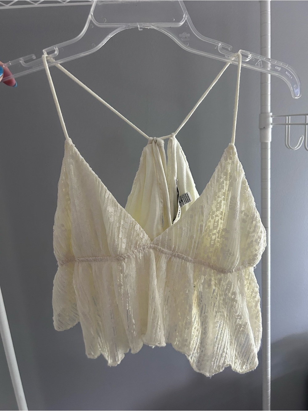 Urban Outfitters Ivory Lace Cropped Bralette